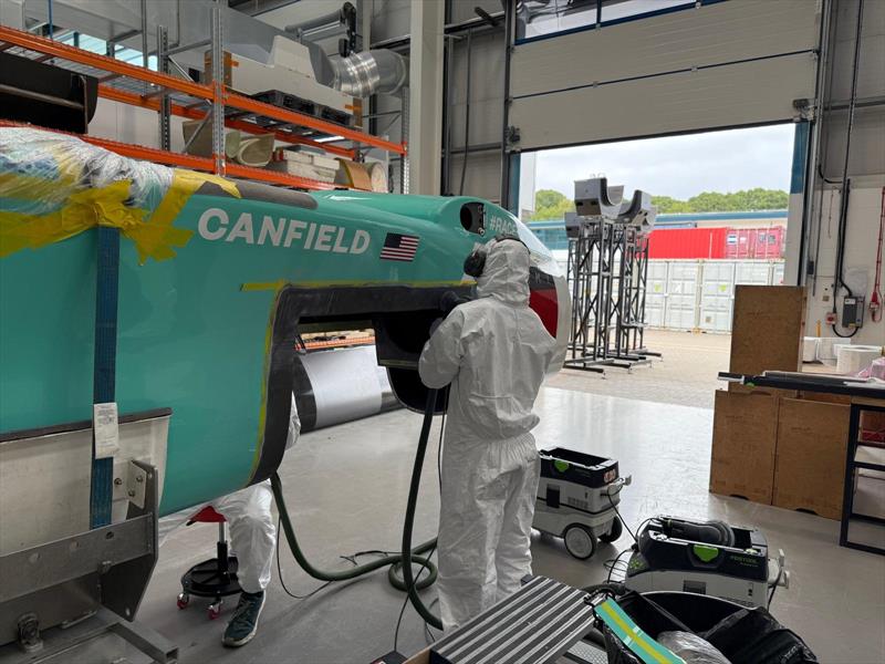 USA under repair - SailGP Technologies, Southampton, August 2025 - photo © SailGP Technologies