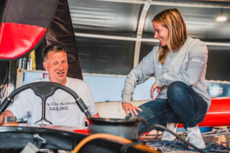 Jon Holt was surprised by Emirates GBR athlete Hannah Mills with a Sixth Sailor Experience in the team's F50 photo copyright Cameron Gregory taken at  and featuring the F50 class