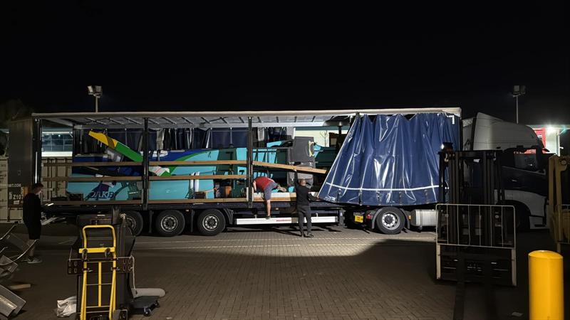 Mubadala Brazil being freighted to the France SailGP - SailGP Technologies, Southampton - September 6, 2025 - photo © SailGP Technologies