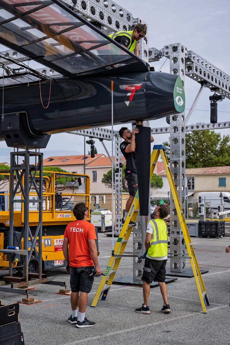 New Rudders and Elevators are fitted to an F50 ahead of the ROCKWOOL France Sail Grand Prix held in Saint Tropez, France - photo © Jason Ludlow for SailGP