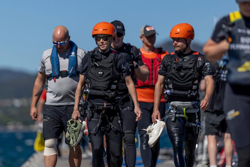 Tiffany Cromwell, Australian Cyclist does her safety training ahead of the ROCKWOOL France Sail Grand Prix held in Saint Tropez, France Thursday 11 September - photo © Felix Diemer for SailGP