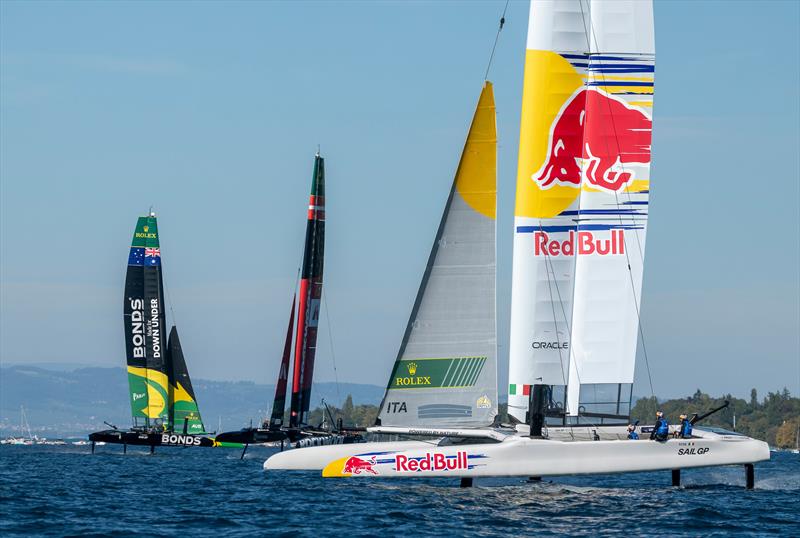 Italy, with Australia and Denmark - Race Day 1 of the Rolex Switzerland Sail Grand Prix -  Geneva, Switzerland - September 20, 2025 - photo © Samo Vidic/SailGP