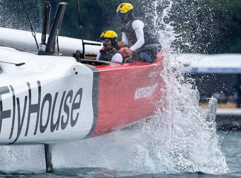 Canada NorthStar SailGP Team helmed by Giles Scott - Race Day 2 of the Rolex Switzerland Sail Grand Prix - Geneva, Switzerland - September 21, 2025 photo copyright Ricardo Pinto for SailGP taken at Société Nautique de Genève and featuring the F50 class