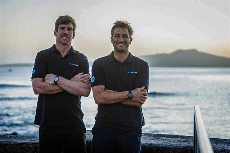 Peter Burling and Blair Tuke co-founders of Live Ocean, with a small part of the inner Hauraki Gulf in the background - photo © Live Ocean