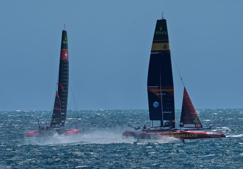 Germany SailGP Team and Switzerland SailGP Team practice in windy conditions ahead of the opening event of SailGP Season 6 - January 13, 2026 photo copyright Andrew Baker/SailGP taken at Fremantle Sailing Club and featuring the F50 class