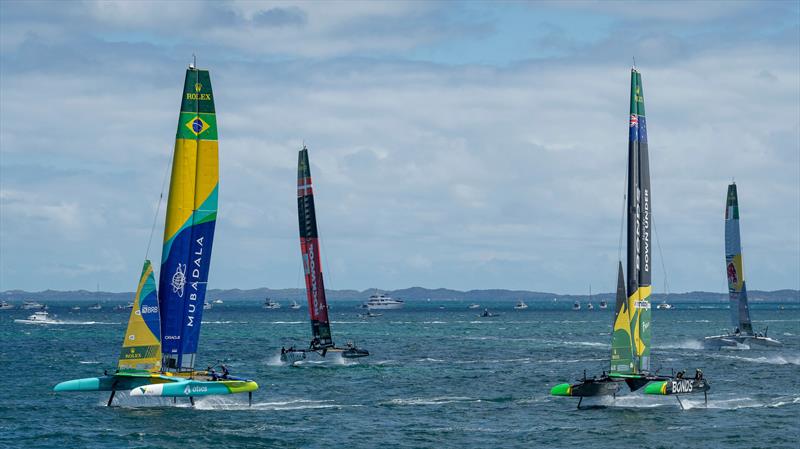 Brazil lead Australia - Oracle Perth Sail Grand Prix - Event 1, Day 1, Season 6 - January 17, 2026 - photo © Andrew Baker/SailGP