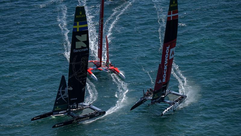 Artemis Racing leads Emirates GBR - Oracle Perth Sail Grand Prix - Event 1, Day 1, Season 6 - January 17, 2026 - photo © James Gourley/SailGP