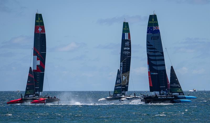 Black Foils (NZL) collide with Switzerland - Perth Sail Grand Prix - Event 1, Day 1, Season 6 - January 17, 2026 - photo © Andrew Baker/SailGP