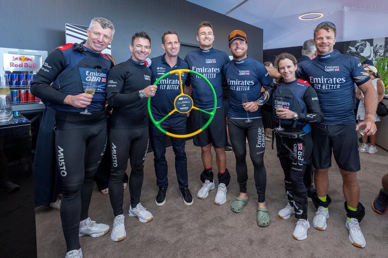 Emirates Great Britain SailGP Team celebrate in the Adrenaline Lounge after winning the event - Oracle Perth Sail Grand Prix - photo © Andrew Baker for SailGP