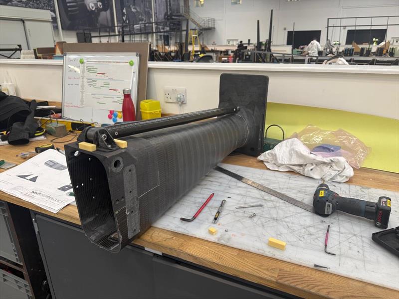 Parts for the new port stern section at SailGP Technologies, waiting a flight to New Zealand for the ITM SailGP Grand Prix  - January 28, 2026 photo copyright Russell Coutts, SailGP taken at Royal New Zealand Yacht Squadron and featuring the F50 class