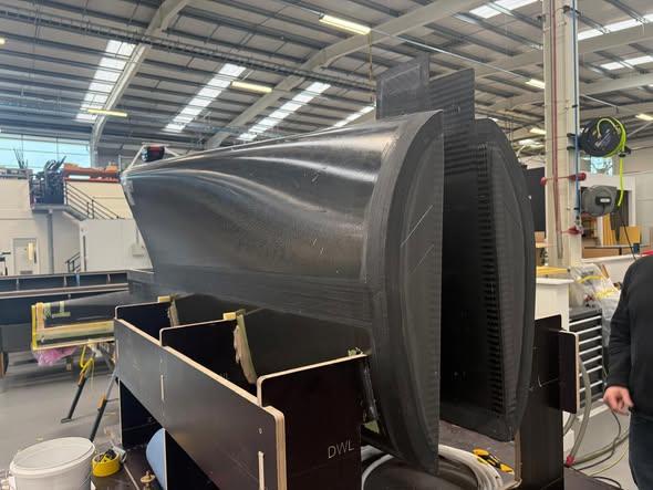 Parts for the new port stern section at SailGP Technologies, waiting a flight to New Zealand for the ITM SailGP Grand Prix  - January 28, 2026 photo copyright Russell Coutts, SailGP taken at Royal New Zealand Yacht Squadron and featuring the F50 class