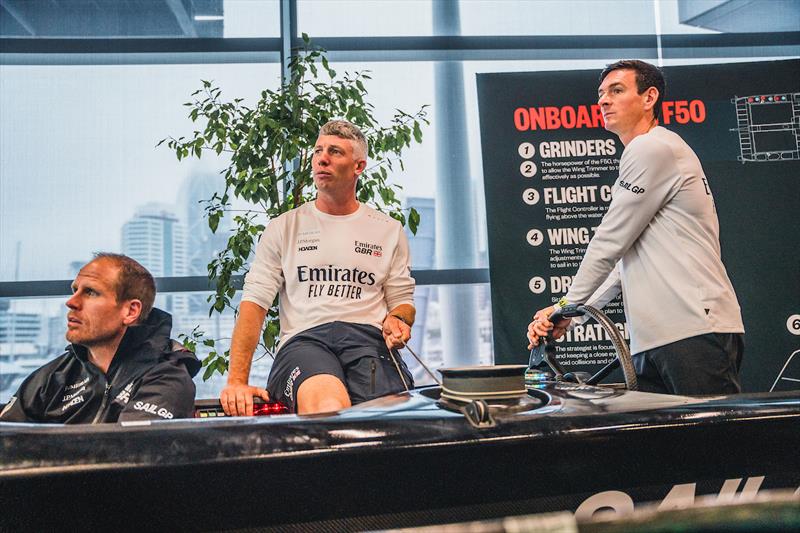 Emirates GBR training on the SailGP F50 simulator in Auckland ahead of racing this weekend photo copyright Cameron Gregory taken at  and featuring the F50 class