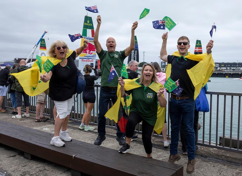 Fans of the BONDS Flying Roos SailGP in the SailGP Race Stadium ahead of the action on Race Day 1 of the ITM New Zealand Sail Grand Prix in Auckland, New Zealand - photo © Felix Diemer for SailGP