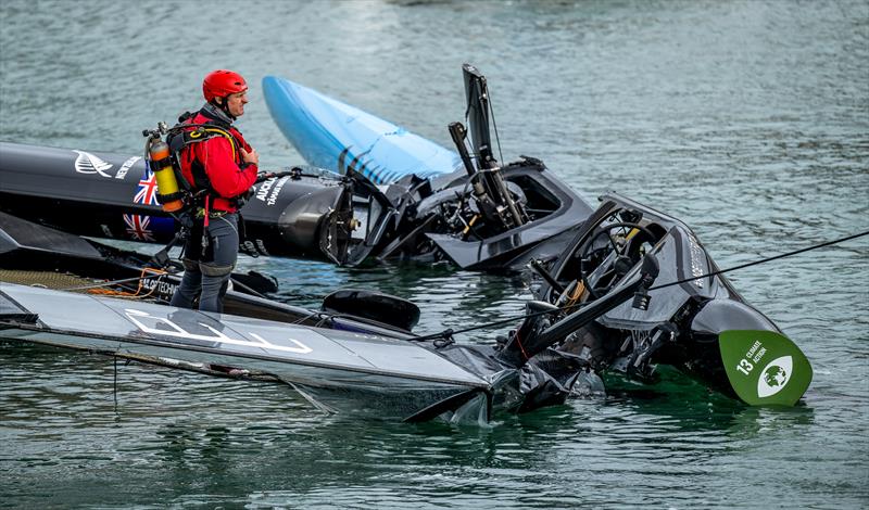 Rescue team member - with air tank - Day 1 of ITM NZ SailGP - Auckland - February 14, 2026 - photo © James Gourley/SailGP
