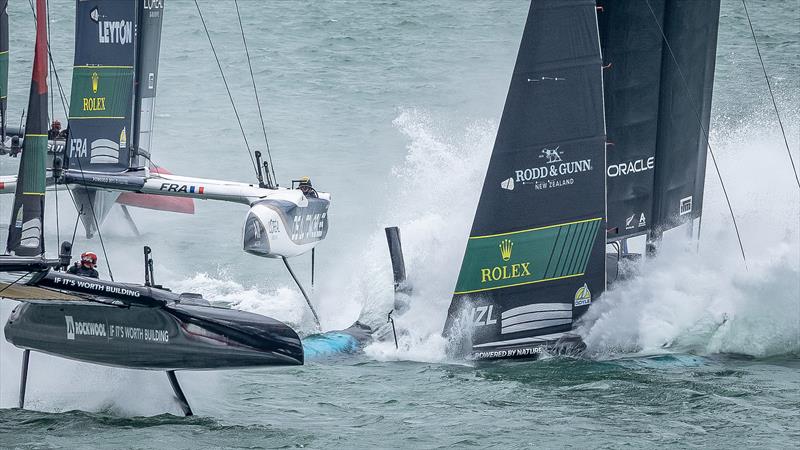 Black Foils lose control - Day 1 of ITM NZ SailGP - Auckland - February 14, 2026 - photo © Iain McGregor/SailGP