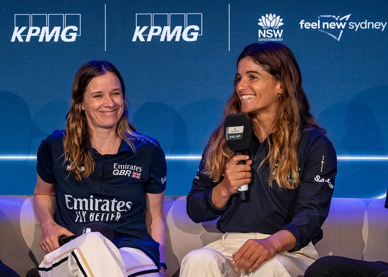 Hannah Mills (GBR) and Martine Grael (BRA)  at the media conference - KPMG Australia Sail Grand Prix - Sydney - February 27, 2026 - photo © Andrew Baker/SailGP
