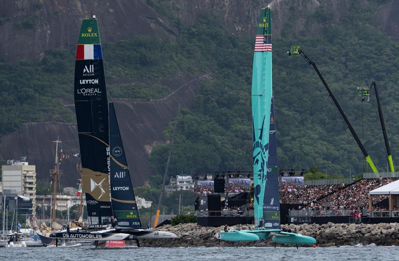 United States SailGP Team and DS Automobiles SailGP Team France  Race Day 1 - ENEL Rio Sail Grand Prix in Rio de Janeiro, Brazil. - April 11,2026 - photo © Jason Ludlow/SailGP