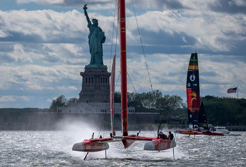 Spain and Great Britain - Race Day 1 of the Mubadala New York Sail Grand Prix - May 30, 2026 - photo © Jason Ludlow/SailGP