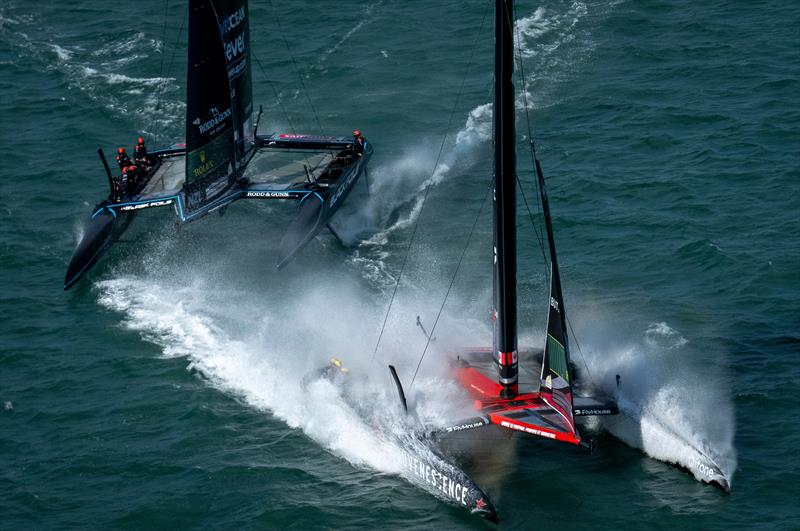 Northstar Canada is chased by the Black Foils - Day 2 - Emirates Great Britain SailGP - Portsmouth - July 25, 2026 - photo © Jon Buckle/SailGP