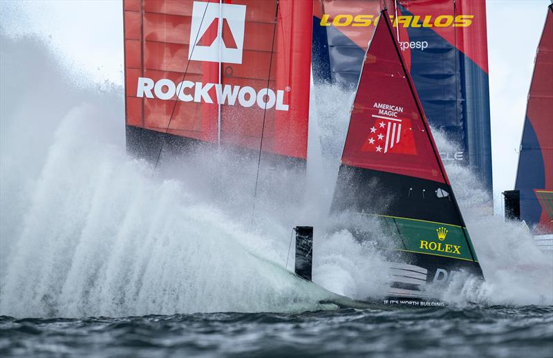 ROCKWOOL Racing SailGP Team driven by Nicolai Sehested nose dives whilst in action on Race Day 1 of the ROCKWOOL Germany Sail Grand Prix - photo © Felix Diemer for SailGP