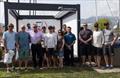 Skipper Alex Roepers, third from left with arm around tactician Terry Hutchinson, celebrates with the Plenty team after winning seven of nine races in the Gaeta Open © Farr 40 / ZGN