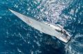 An overhead shot taken from a helicopter shows Plenty, the American entry led by owner-driver Alex Roepers, in perfect trim while sailing upwind on the Gulf of Gaeta © Farr 40 / ZGN