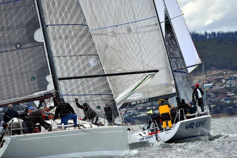 Wild West chasing War Games, the Farr 40 which won Racing Division PHS and IRC - 2018 Crown Series Bellerive Regatta - photo © Jane Austin