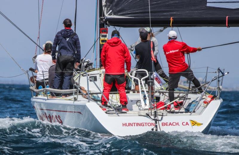 Skipper Ray Roberts,  standing with hand on tiller, chartered Temptress for the Farr 40 North American Championship and placed third overall. - photo © Farr 40 Class / Joy Sailing