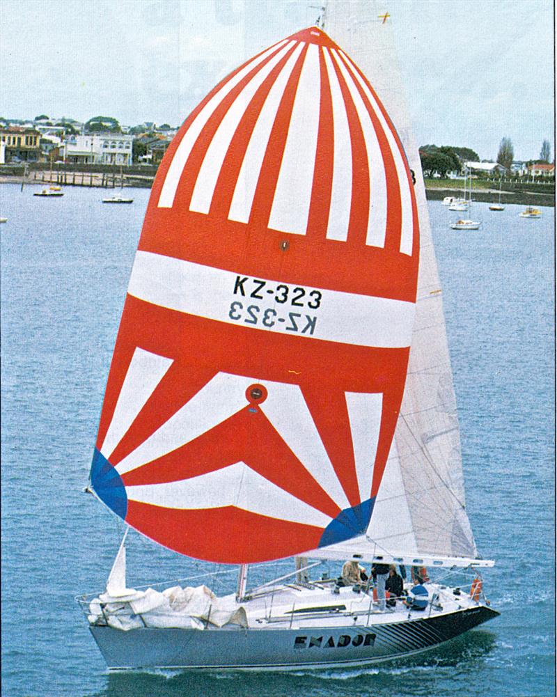 Exador in her 1985 Admirals Cup livery - training off Devonport before leaving for Cowes photo copyright New Zealand Yachting magazine taken at  and featuring the Farr 40 class