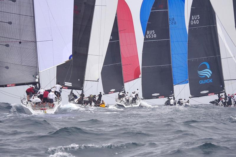 2019 Farr 40 Australian Open Series National Championship fleet downwind on the Macquarie Circle photo copyright Tilly Lock taken at Royal Sydney Yacht Squadron and featuring the Farr 40 class