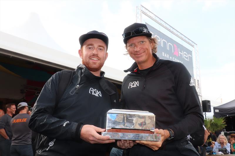 Ran 7 Navigator Tom Needham and Niklas Zennstrom with the Royal London Yacht Club Bloodhound Challenge Trophy at Lendy Cowes Week - photo © Louay Habib / FAST40 