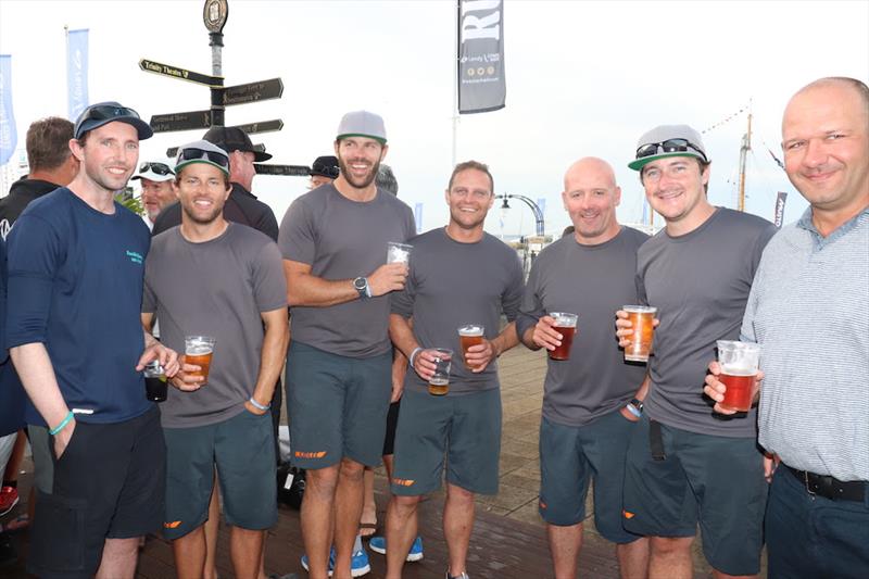 Tony Dickin's Jublee Team share a joke during the FAST40 Prize Giving at Lendy Cowes Week photo copyright Louay Habib / FAST4 taken at Cowes Combined Clubs and featuring the Fast 40 class