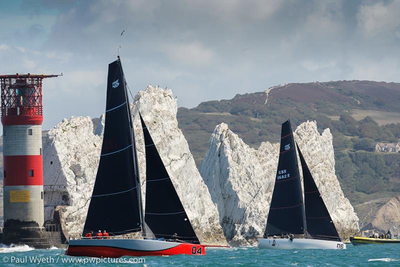 Redshift, GP42 and Tokoloshe during RORC Race the Wight photo copyright Paul Wyeth / www.pwpictures.com taken at Royal Ocean Racing Club and featuring the Fast 40 class