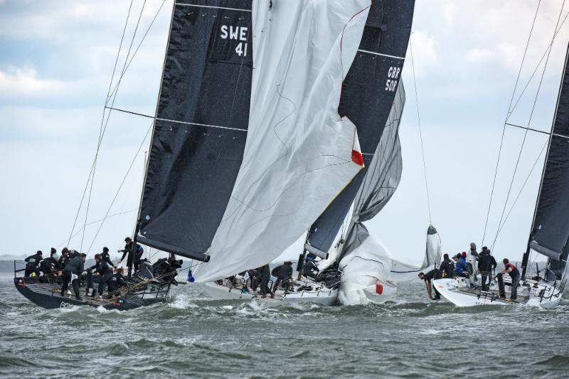 Ran hugs close to Girls in Film in the Fast 40  class but still pulls off the overall series lead - RORC Vice Admiral's Cup 2019 photo copyright Rick Tomlinson taken at Royal Ocean Racing Club and featuring the Fast 40 class
