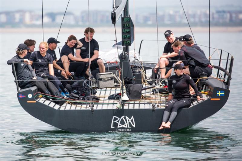 Rán waiting for wind - Fast 40  Race Circuit 2021 photo copyright Robert Deaves taken at Royal Ocean Racing Club and featuring the Fast 40 class