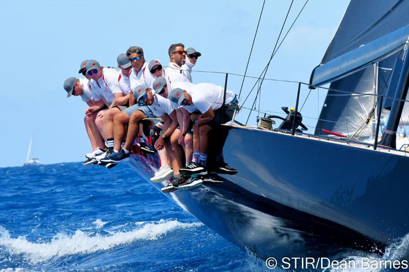 Tschuss hiking hard while racing on day 2 at the 48th St. Thomas International Regatta photo copyright Dean Barnes / STIR taken at St. Thomas Yacht Club and featuring the Fast 40 class