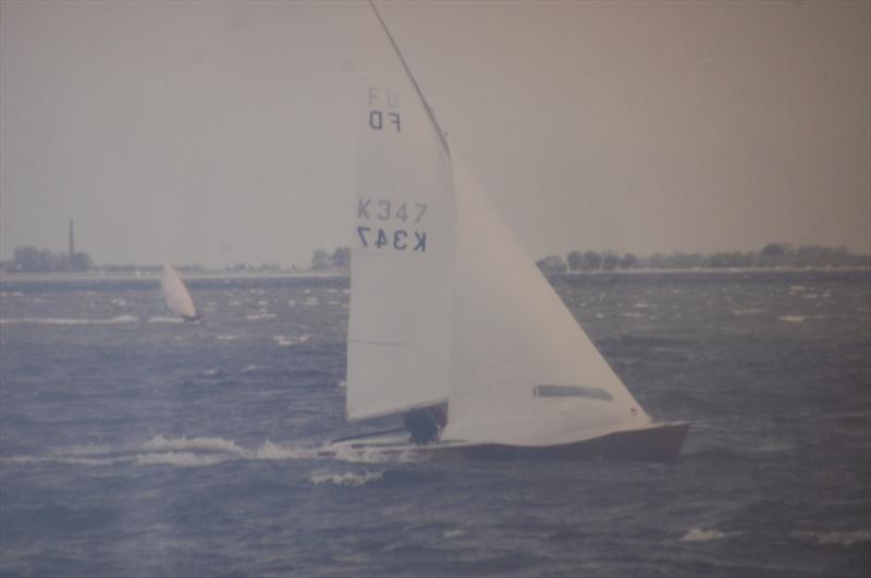 Jon crewed here by Bill Masterman, sailing the FD in big winds and pouring rain at Medemblik. Jon's development of the rig trigonometry is clearly visible in the picture, with the mast rake being as close to a continuation of the genoa luff as possible photo copyright Jon Turner taken at Royal Yacht Club Hollandia and featuring the Flying Dutchman class