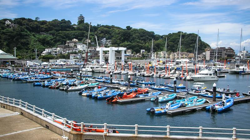 The marina used for coach and official boats - Tokyo2020 - Enoshima photo copyright Richard Gladwell / Sail-World.com / nz taken at Takapuna Boating Club and featuring the Flying Dutchman class