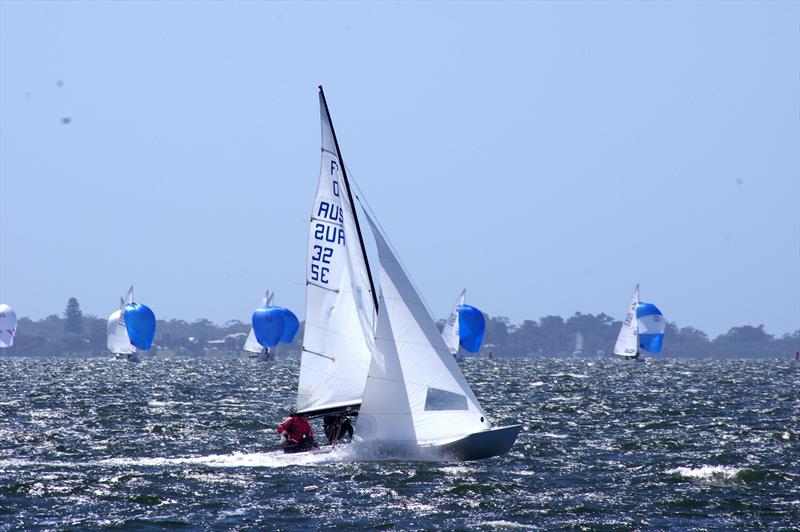 David Ham and Flynn Buckley on board Green Eggs and Ham AUS32 in race four of the Flying Dutchman 2026 Australian Championship - photo © Jeanette Severs