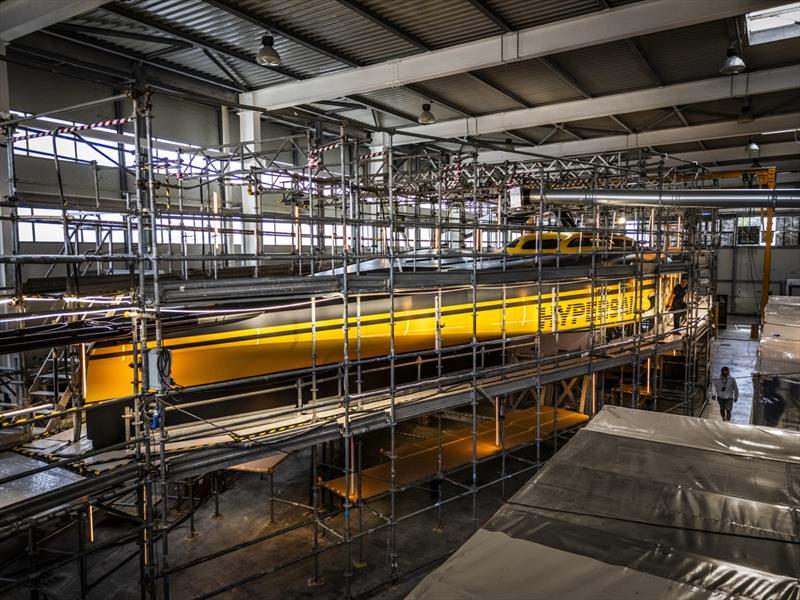 Side view in the shipyard - photo © Ferrari Hypersail