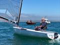 Rodney Cobb sailing his Finn in Chichester Harbour in 2023 © Maria Pettit