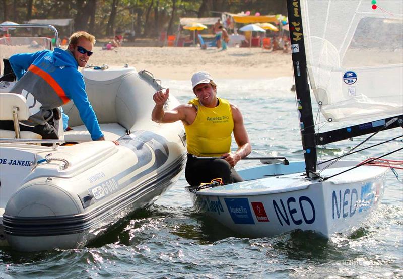 Pieter-Jan Postma after the Finn Medal Race at the Aquece Rio – International Sailing Regatta - photo © Robert Deaves