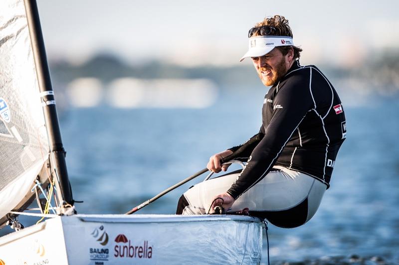 Jonas Høgh-Christensen on day 1 of Sailing World Cup Miami photo copyright Pedro Martinez / Sailing Energy taken at Coconut Grove Sailing Club and featuring the Finn class