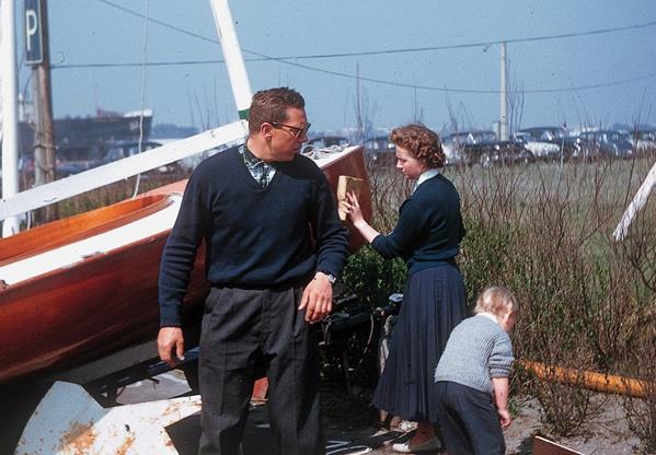 Paul Elvström with 'Bes' at the 1958 Finn Gold Cup in Zeebrugge photo copyright IFA taken at  and featuring the Finn class