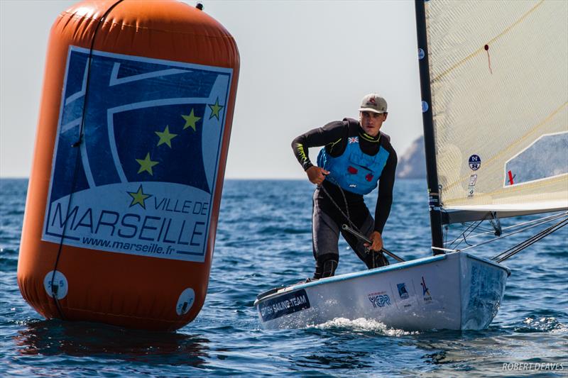 Ben Cornish (GBR) on day 2 of the Finn Europeans in Marseille photo copyright Robert Deaves taken at Yachting Club De La Pointe Rouge and featuring the Finn class