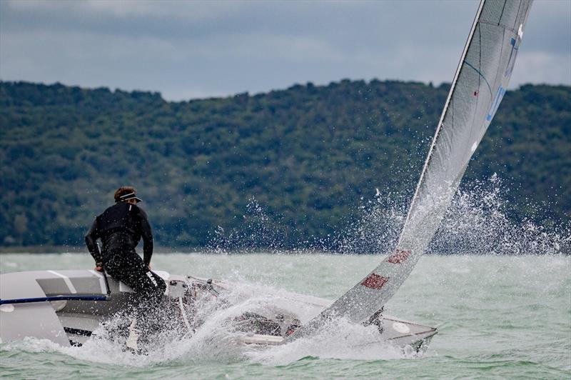 A windy practice race ahead of the 2017 Opel Finn Gold Cup on Lake Balaton - photo © Cserta Gabor / Spartacus Sailing Club