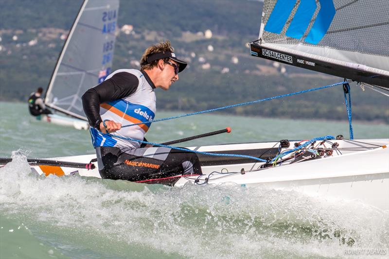 Nicholas Heiner on day two of the 2017 Opel Finn Gold Cup at Lake Balaton - photo © Robert Deaves