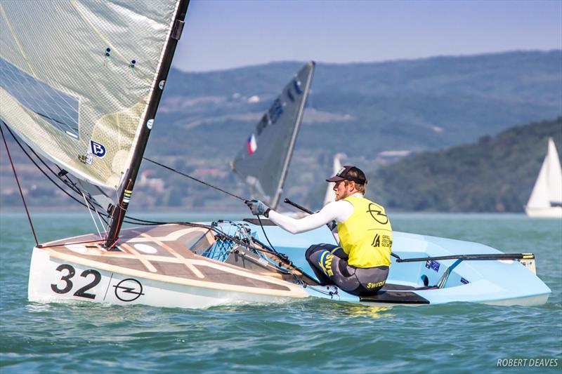 Max Salminen wins the 2017 Opel Finn Gold Cup at Lake Balaton photo copyright Robert Deaves taken at Spartacus Sailing Club and featuring the Finn class