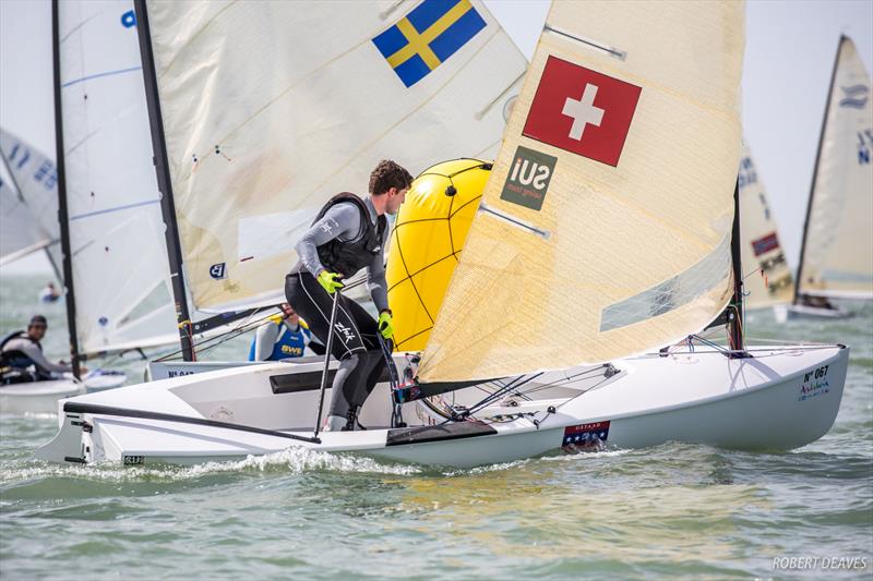 Nils Theuninck on day 2 of the Finn Europeans in Cádiz, Spain - photo © Robert Deaves