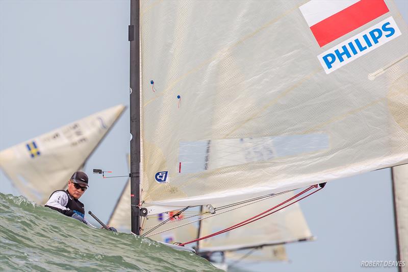 Piotr Kula on day 2 of the Finn Europeans in Cádiz, Spain - photo © Robert Deaves